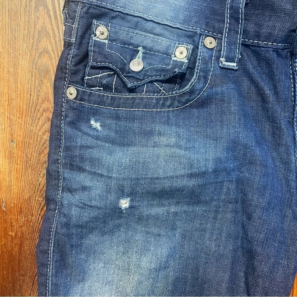 True Religion Men’s Ricky Straight Cut Off Shorts Size 31 Denim Skater Grunge